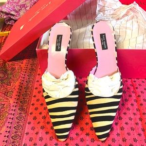 Kate spade Joan kitten heeled Zebra print Faille